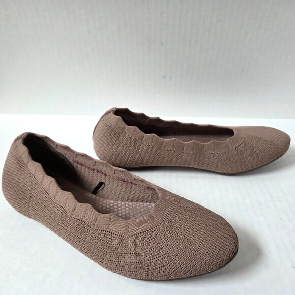 Skechers Shoes Womens 8 Cleo 2.0 Love Spell Mocha Slip On Knit Ballet Flats - Picture 6 of 8